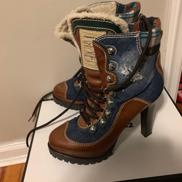 DSQUARED Shoes - DSQUARDED2 Denim/Plaid/Leather Booties